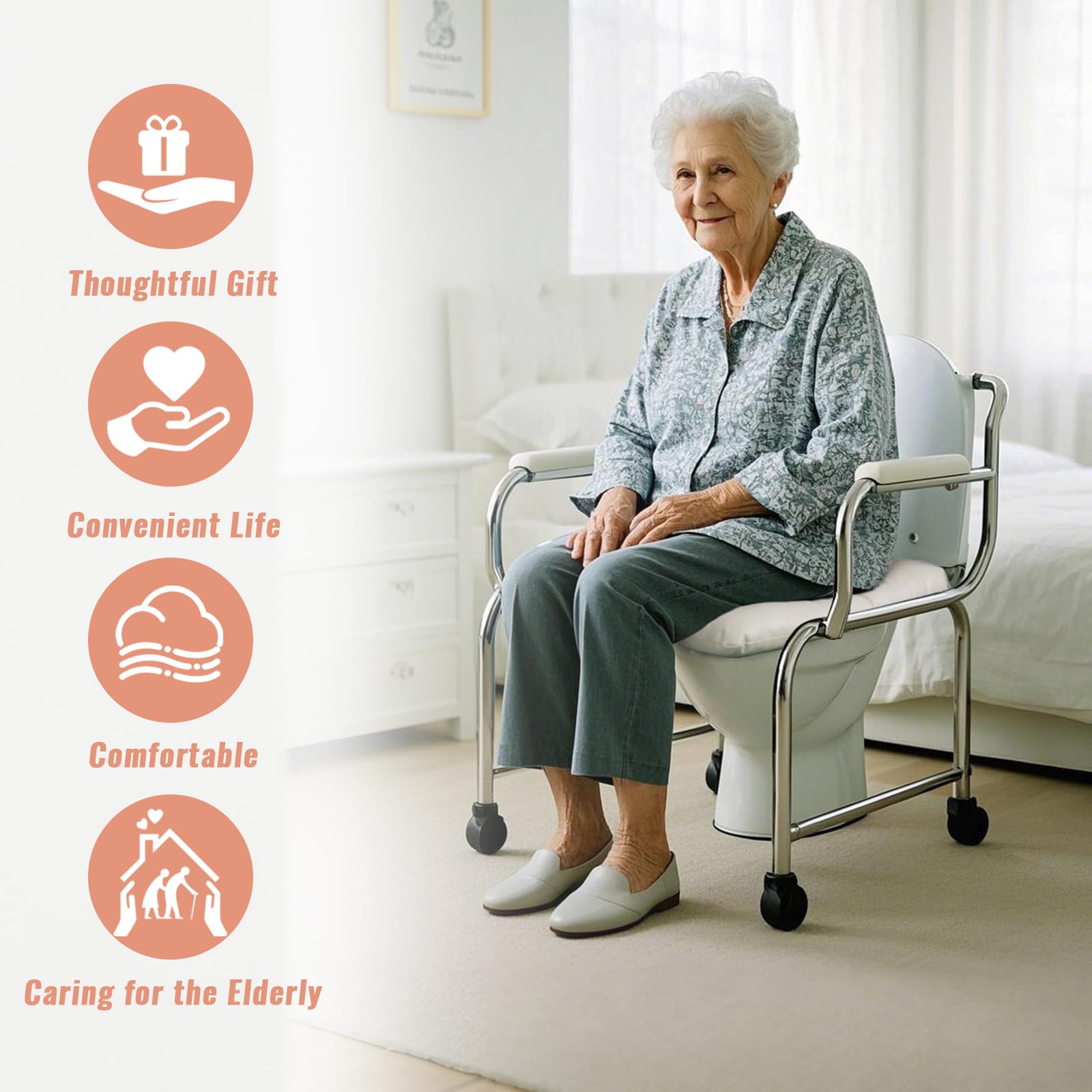 Bedside Commode Cushion - Senior Mobility Aid -5 Bedside Commode Cushion - Senior Mobility Aid -5
