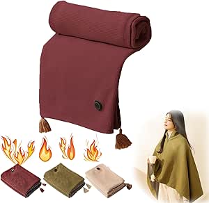 Heated Shawl Wraps For Women,Portable USB Battery-powered Electric
