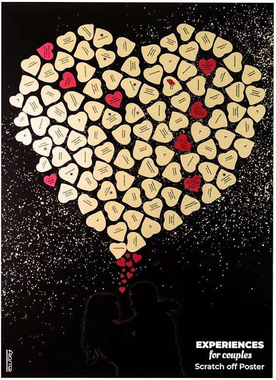 Froster Experiences for Couples Scratch off Poster, over 100 Date Night Ideas for Couples, Bucket List Activities, Dates, Valentine’s Day, Engagement or Anniversary