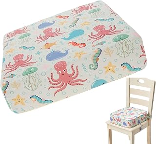 Alzador Silla Para Niños Comer, Cojín Para Silla De Bebé Regulable En Altura, Extraíble Y Lavable, 2 Correas Para Sujetar, Silla Del Comedor Del Asiento Elevado, Para Niños