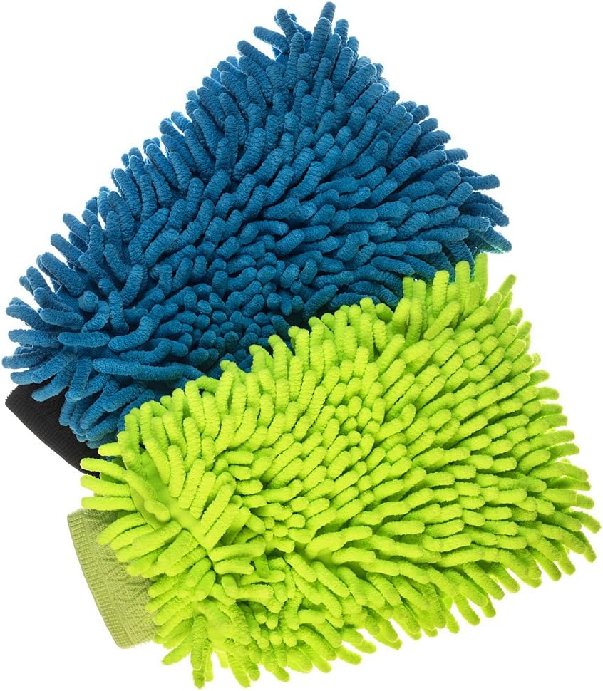 Tiggsha House Cleaning, Car Washing and Home Dusting Microfiber Mitts from, Two-Pack, Wash Clean Polish Faster Now