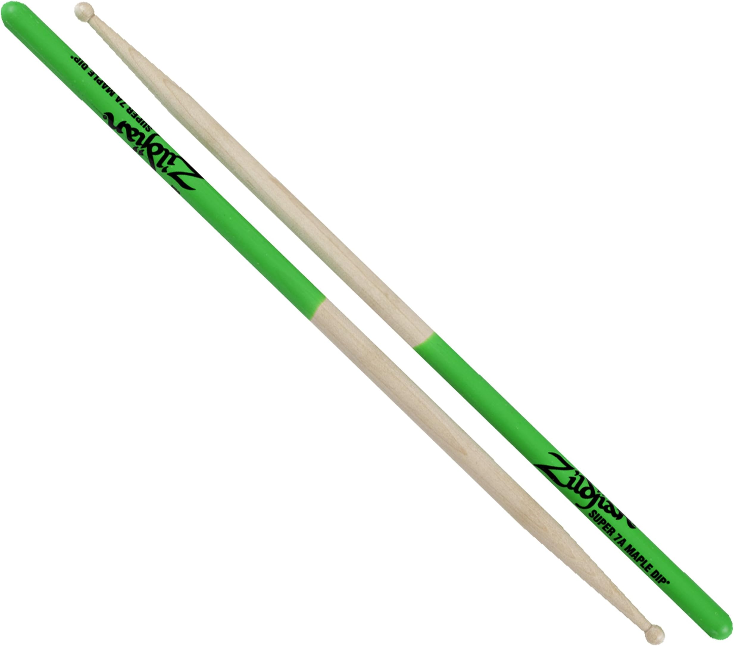 Super 7A Maple Green DIP Drumsticks