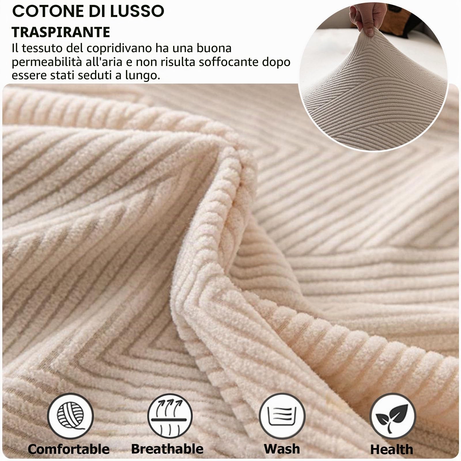 Copridivano Impermeabile 1/2/3/4/5 Posti Con Braccioli,Copridivani Elasticizzato Antiscivolo,Universale Copri Divano AntiGraffio Gatto,Sofa Cover Antimacchia Lavabile(Beige C,305cm-360cm)