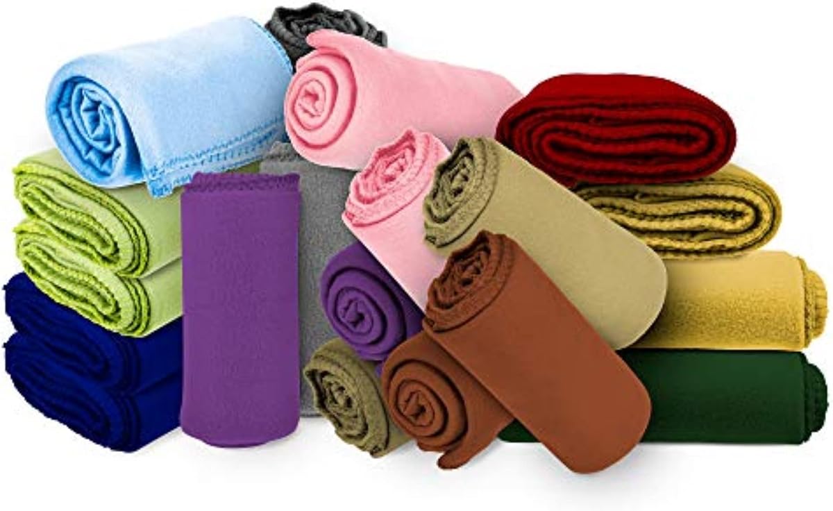 Imperial Home 50x60 Soft Fleece Throw Blanket, Throw Blanket for Couch, Travel, Bed, Any Room, Travel Essentials, Lightweight Blanket, Fall Blankets & Throws, Cozy Blanket (Assorted)