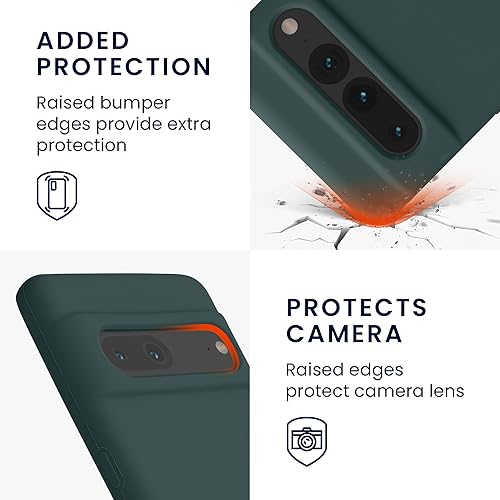 Miniatura 3 de kwmobile Funda compatible con Google Pixel 7 Pro - Funda de silicona TPU con acabado suave - Azul Verde