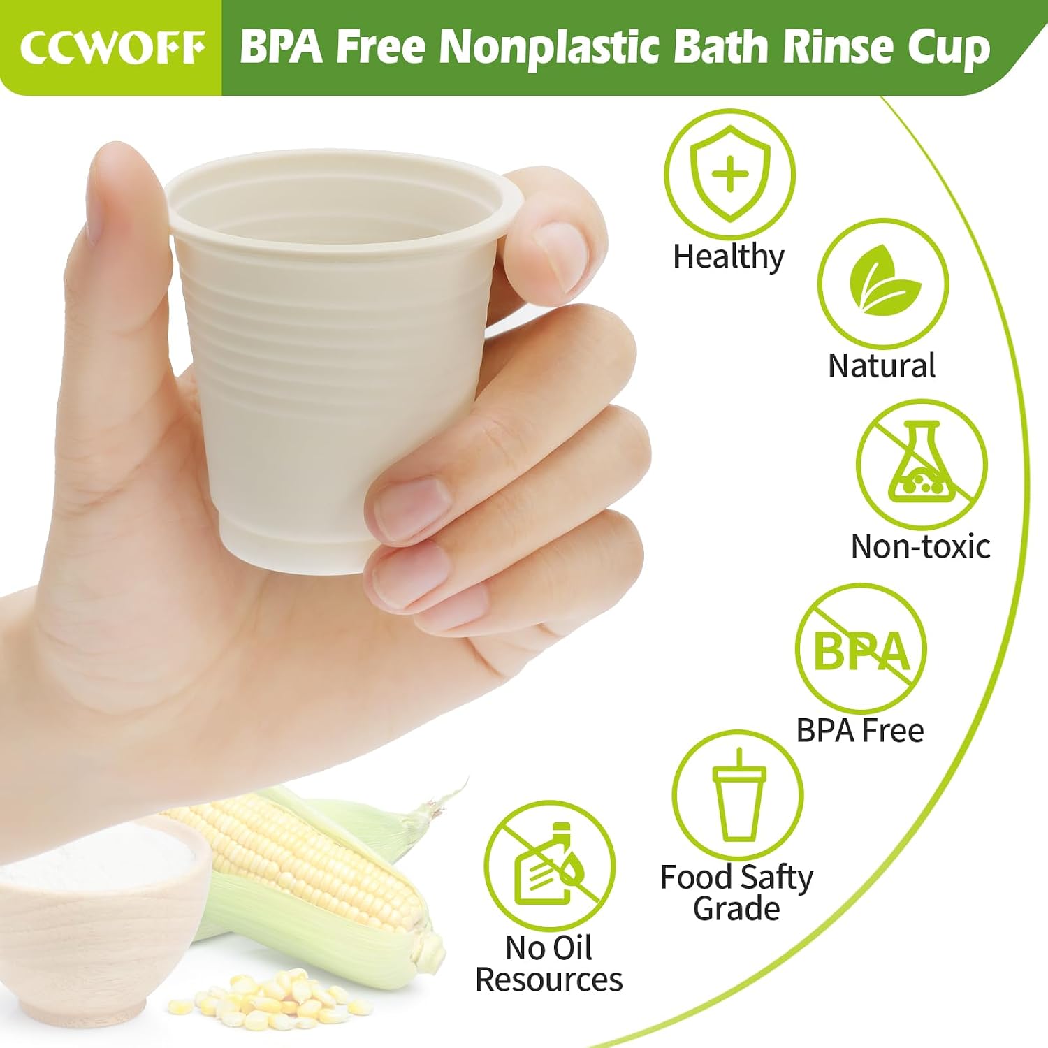 300PCS 3 OZ Bathroom Cups 100% Compostable Biodegradable Eco Friendly Cups Small Cups Disposable Mini Mouthwash Cups for Bath Rinse Cup Shot Disposable Cups for Drinking Washing Cups