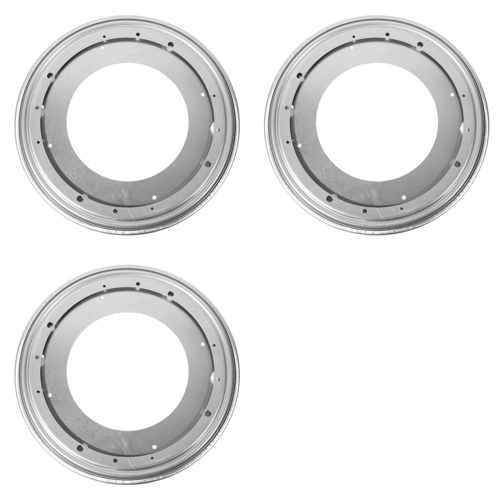 Hfgdnchva 3Pcs 12 Inch Round Shape Galvanized Turntable Rotating Swivel Plate Kitchen & Display Table Hardware