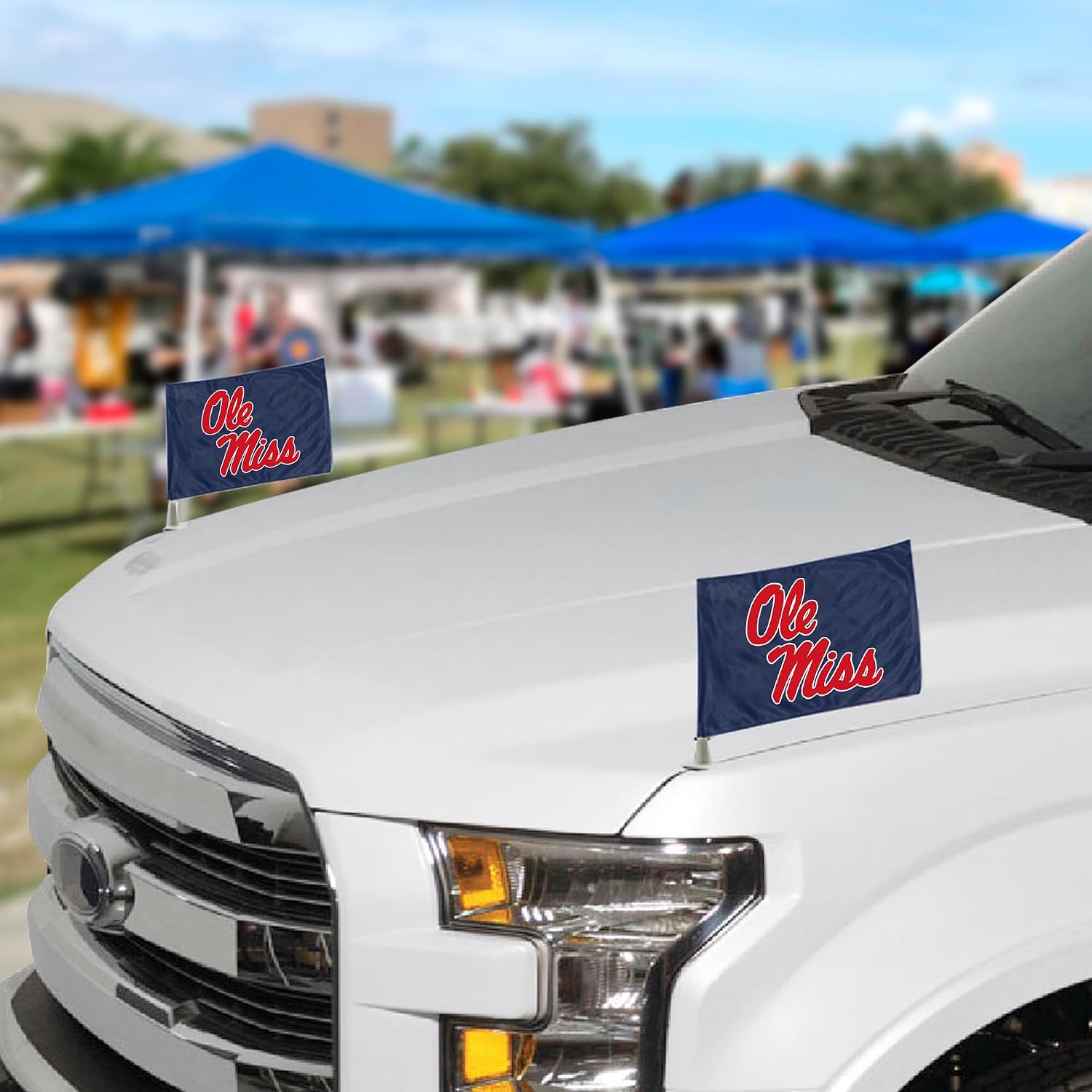 FANMATS 61916 Ole Miss Rebels Ambassador Car Flags - 2 Pack Mini Auto Flags, 4in X 6in, Perfect for Hood or Trunk