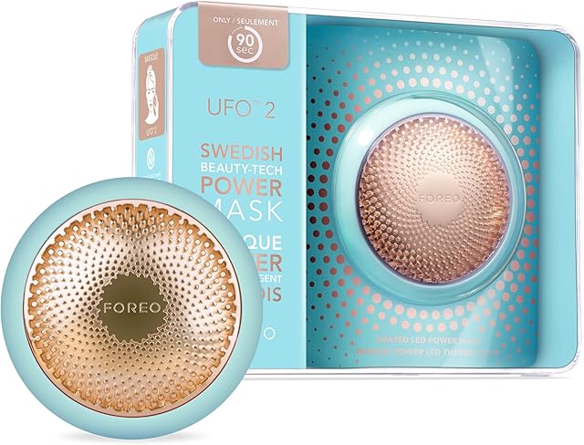 Foreo Ufo 2 Full Facial Led Mask Treatment, Full Led Spectrum & Red Light Therapy, Face Masks Beauty Treatment, Warming, Cooling, Face Massager, Moisturiser, Increased Skin Care Absorption, Mint