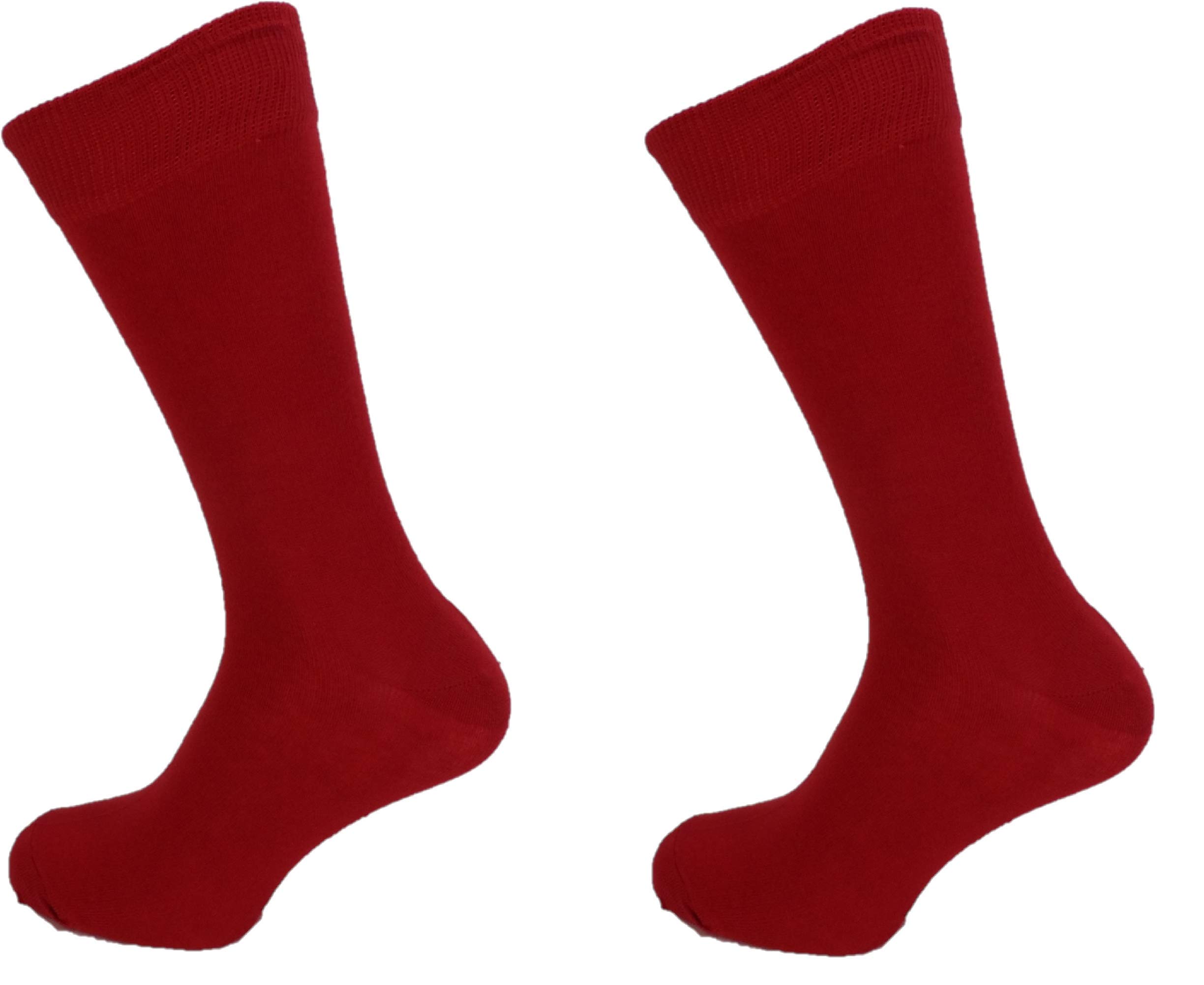 Mazeys Men's Cherry Red 2 Pair Pack Plain Mod Socks (As8, Alpha, One_size, Regular, Regular, )