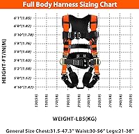 Vista 6 de TRSMIMA Arnés de seguridad con protección contra caídas, kit de arnés de techo para hombre, arnés de construcción de cuerpo completo con cordón