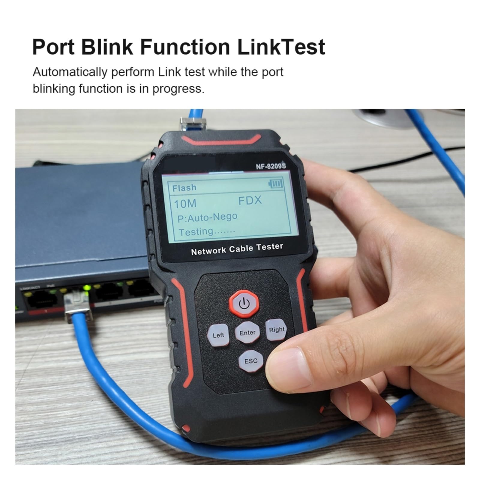 Netzwerkkabel-Tracer LAN-Messtester Netzwerk-Tools LCD-Display Gemessene Länge Schaltplan-Tester Kabel-Tracer Leicht Und Tragbar