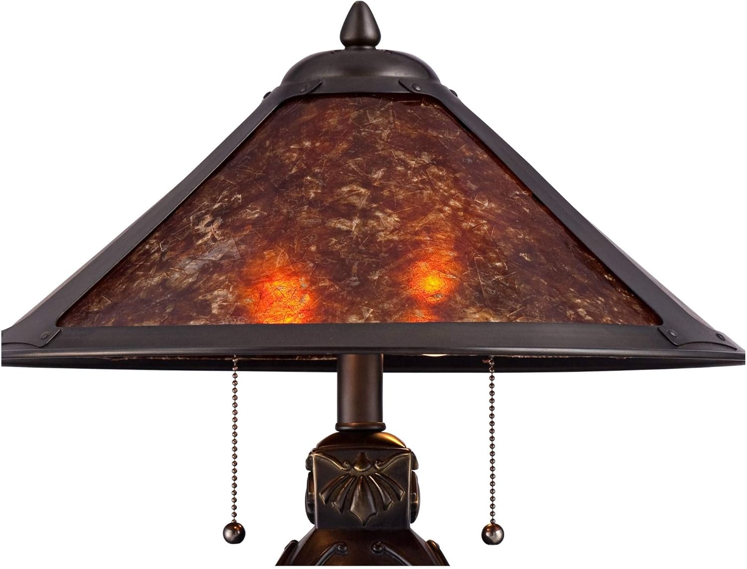 Robert Louis Tiffany Nell Mission Traditional Rustic Style Accent 3-Way Table Lamp 19" High with Table Top Dimmer Bronze Finish Ceramic Mica Cone Shade for Cottage Core Bedroom House Nightstand
