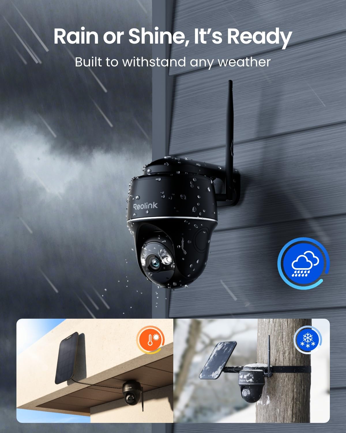 Reolink Solarna Kamera Bezpieczeństwa 5MP, Obrót i Przechył 355°/140°, Wykrywanie Osób/Pojazdów/zwierząt, Wi-Fi 2.4/5GHz, Czujnik PIR, Klatki, Rozmowa Dwukierunkowa, Argus PT(Czarna) + Panel Słoneczny