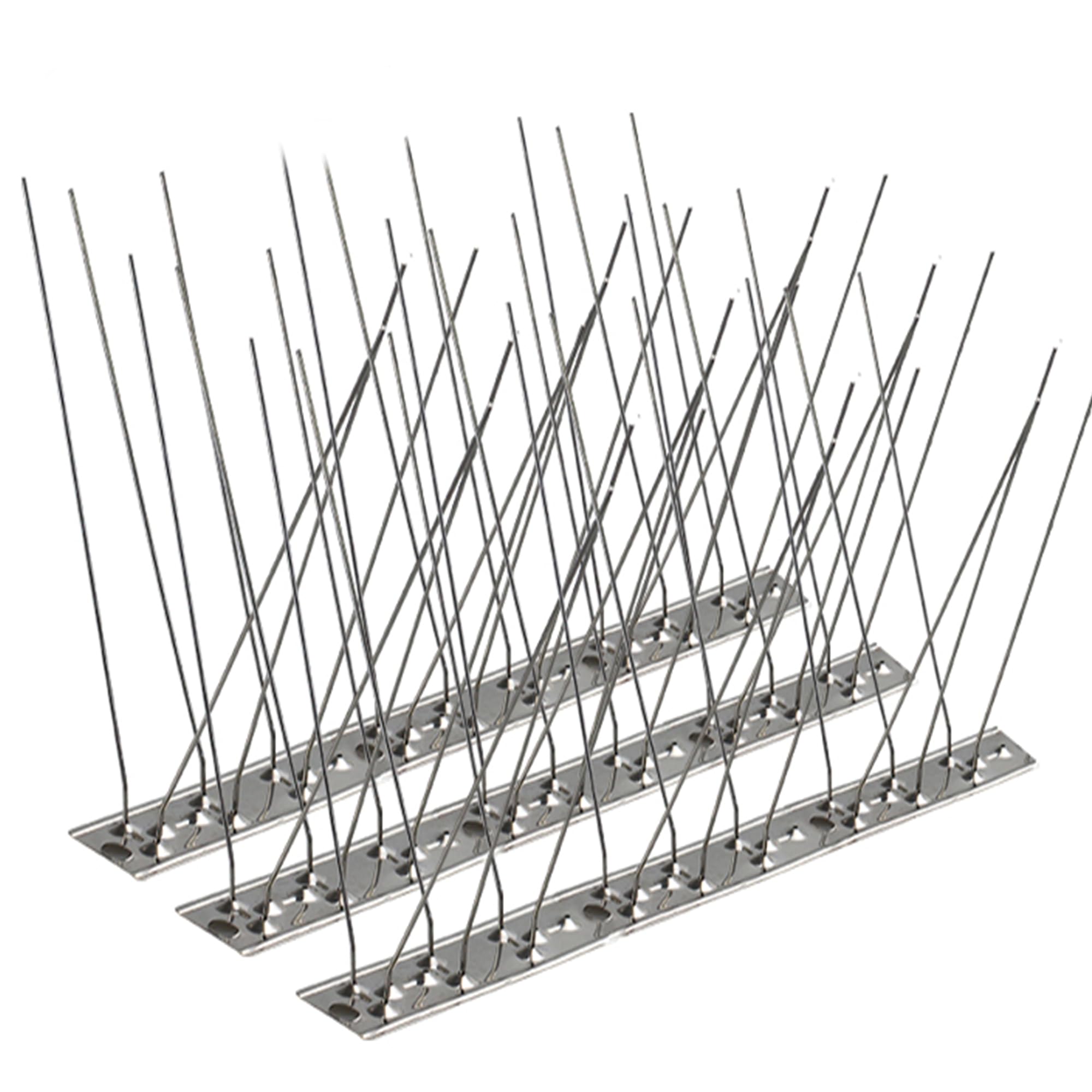 DIVCHI Stainless Steel Bird Spikes for Pigeons, Seagulls, Crows & Small Birds – 2M (6.6ft) Packs – Anti-Bird Spikes for Roof, Balcony, Wall – Flexible Design - (8 Pcs Spikes, 16 Ties & 16 Screws)