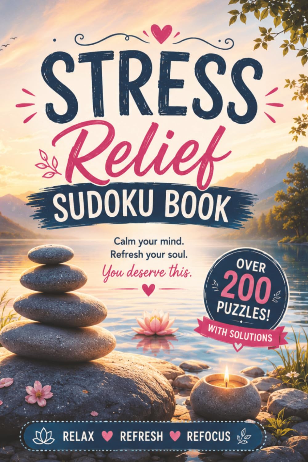Stress Relief Sudoku Book: Over 200 Relaxing Sudoku Puzzles to Help You Unwind and Recharge