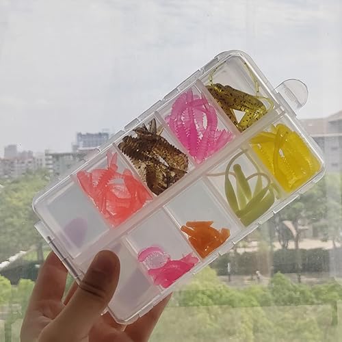 Miniatura 4 de Aventik - Caja de aparejos de pesca, 2 unidades, cajas de plástico, caja organizadora de almacenamiento, almacenamiento de aparejos de pesca (caja