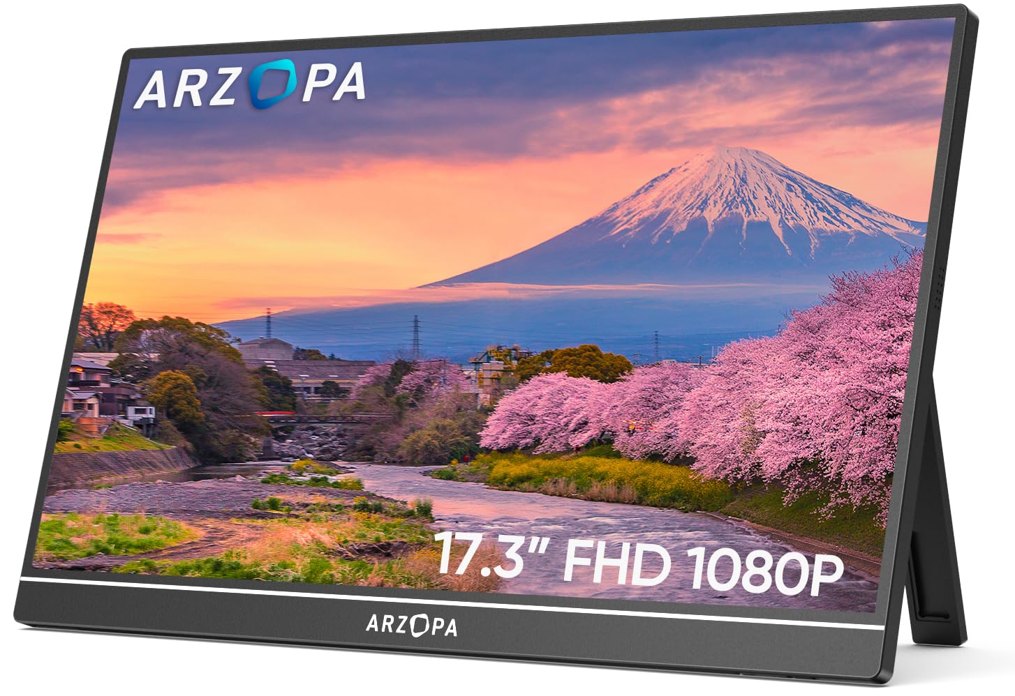 ARZOPA Portable Monitor 17.3 Inch, 1080P FHD HDR IPS Kickstand Laptop Computer Monitor HDMI USB C External Screen with Dual Speakers for PC Mac Phone Xbox Switch PS5
