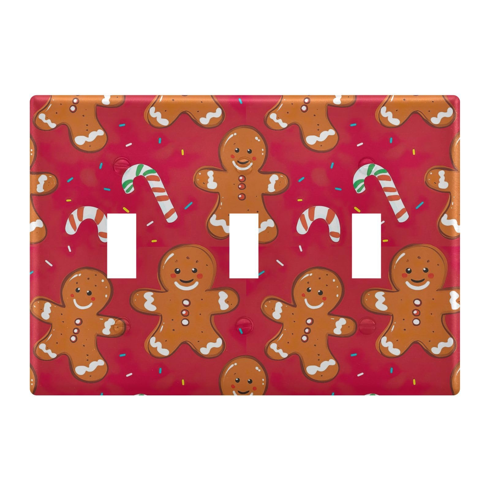 Light Switch Cover Christmas Gingerbread Man Wall Plates for Electrical Outlets 3 Gang 202b7129