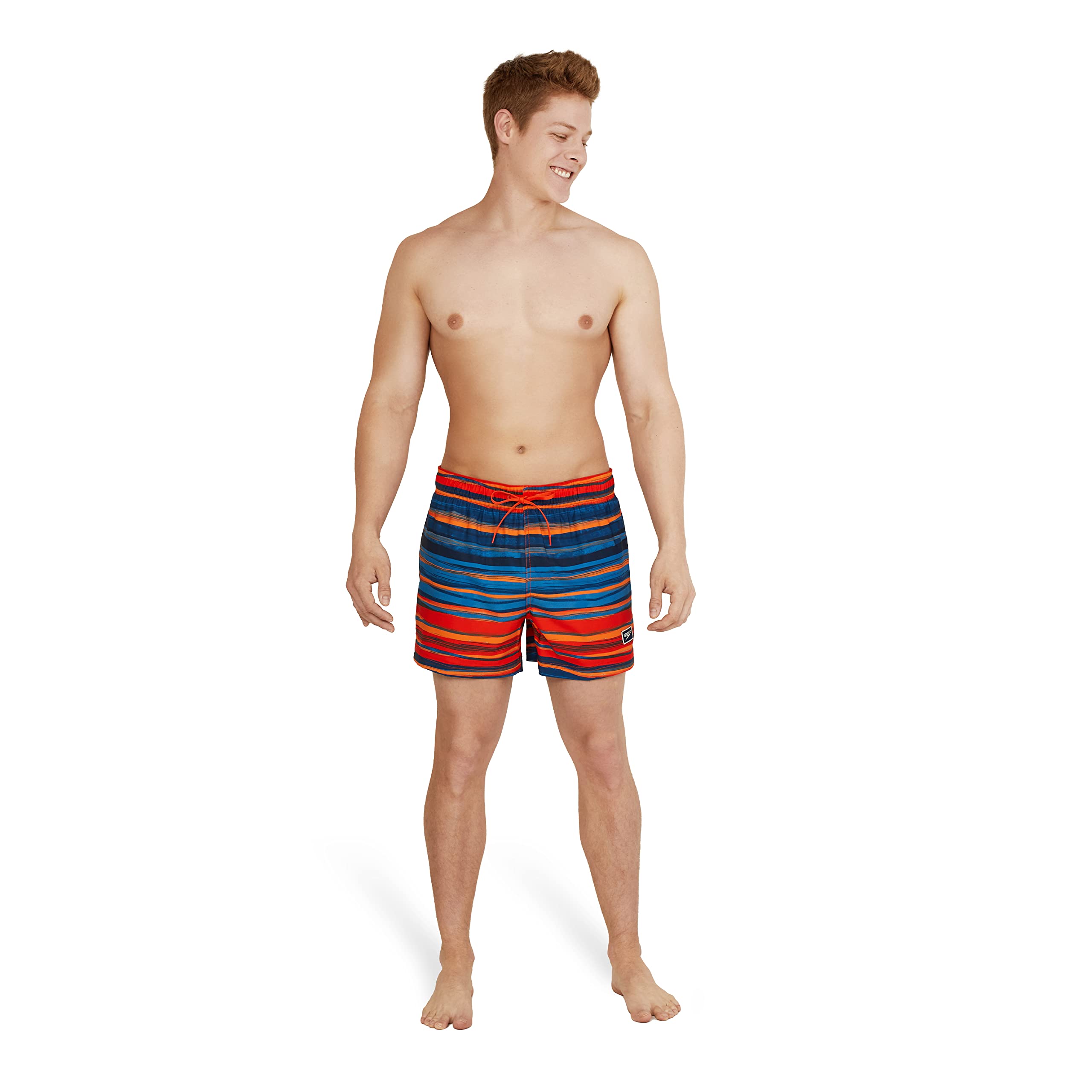 Speedo Redondo Corto A Rayas Bañadores Ajustados para Hombre