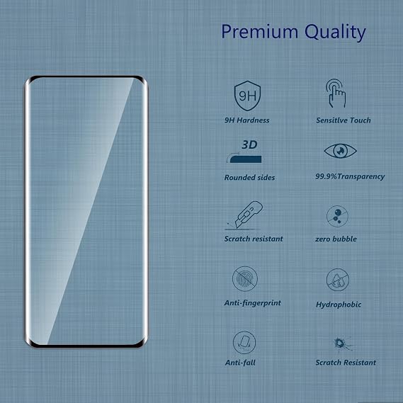 [2+2 Pack Screen Protector for HUAWEI P50 Pro,Fingerprint ID Compatible,3D Full Screen Protection,Scratch Resistant,HD Clear，Case Friendly
