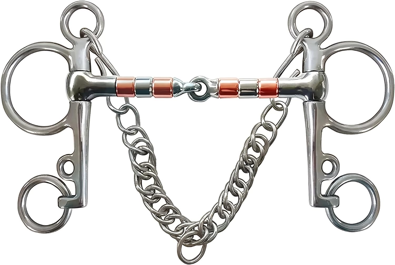 5'' Horse Snaffle Bit, Stainless Steel Bit with Copper Mouth, Western Equestrian Training Bit