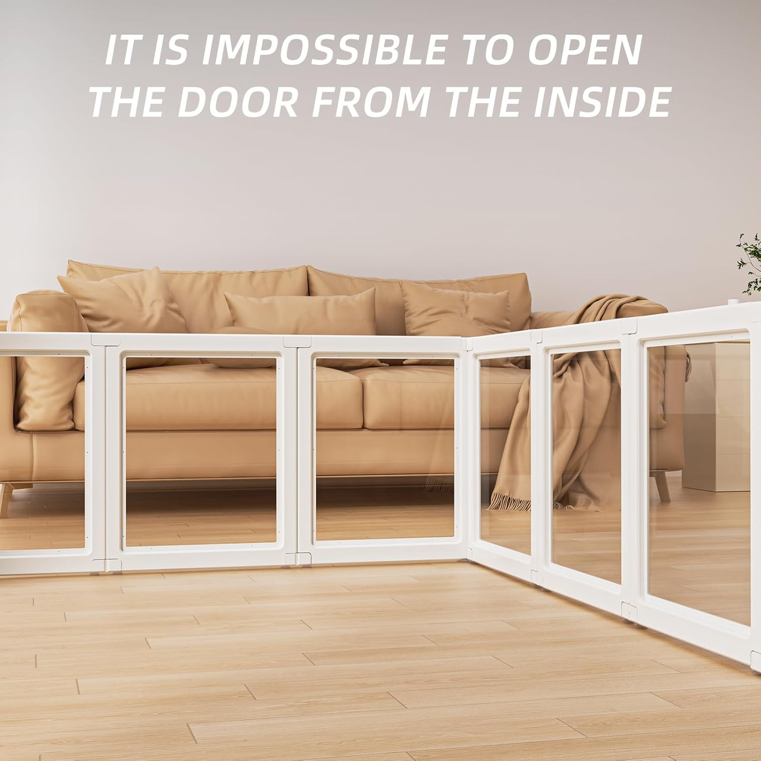 Acrylic Dog Playpen,Clear Plastic Dog Play Pen Indoors,Easy Assemble Dog Playpen-Puppy Playpen,Rabbit and Cat, Small Pet Pen, Dog Pen Indoor(White, 23.6" H, 12PCS)