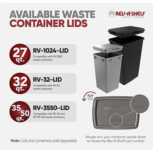 Rev-A-Shelf 2-Pack Bolsas de Basura de Polímero 35 Qt, Negro miniatura 4