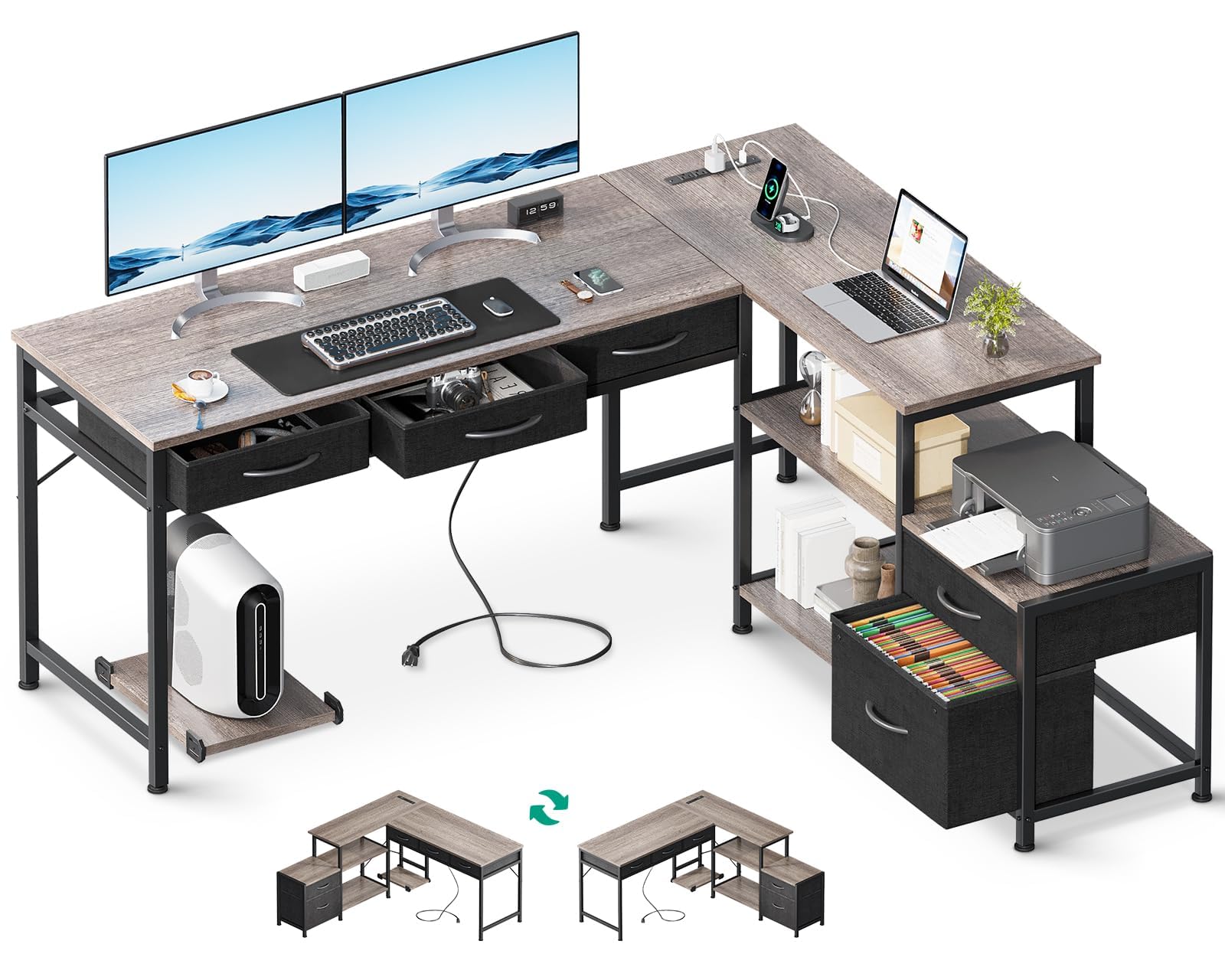 L Shaped Furmax Desk Secret Lab Desk Furmax Electric L-Shaped