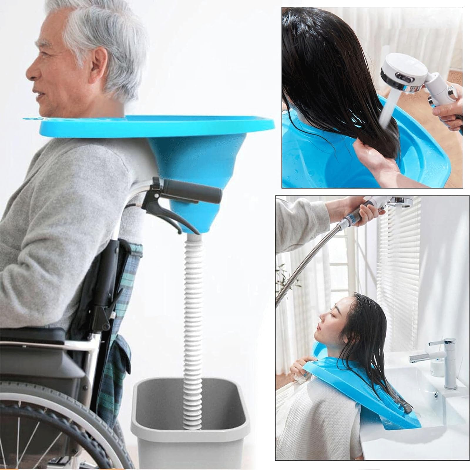 Vassoio per lavabo per Capelli, lavello per Shampoo, Strumento per Lavare i Capelli, Senza piegarsi, per pazienti Anziani del Parrucchiere