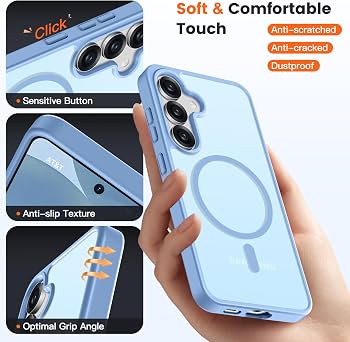 PuyaTeya Custodia Militare Per IPhone 13/14 – Antiurto 2.4m, Bordi Rialzati, Retro Opaco Traslucido, Con Magnete E Garanzia A Vita