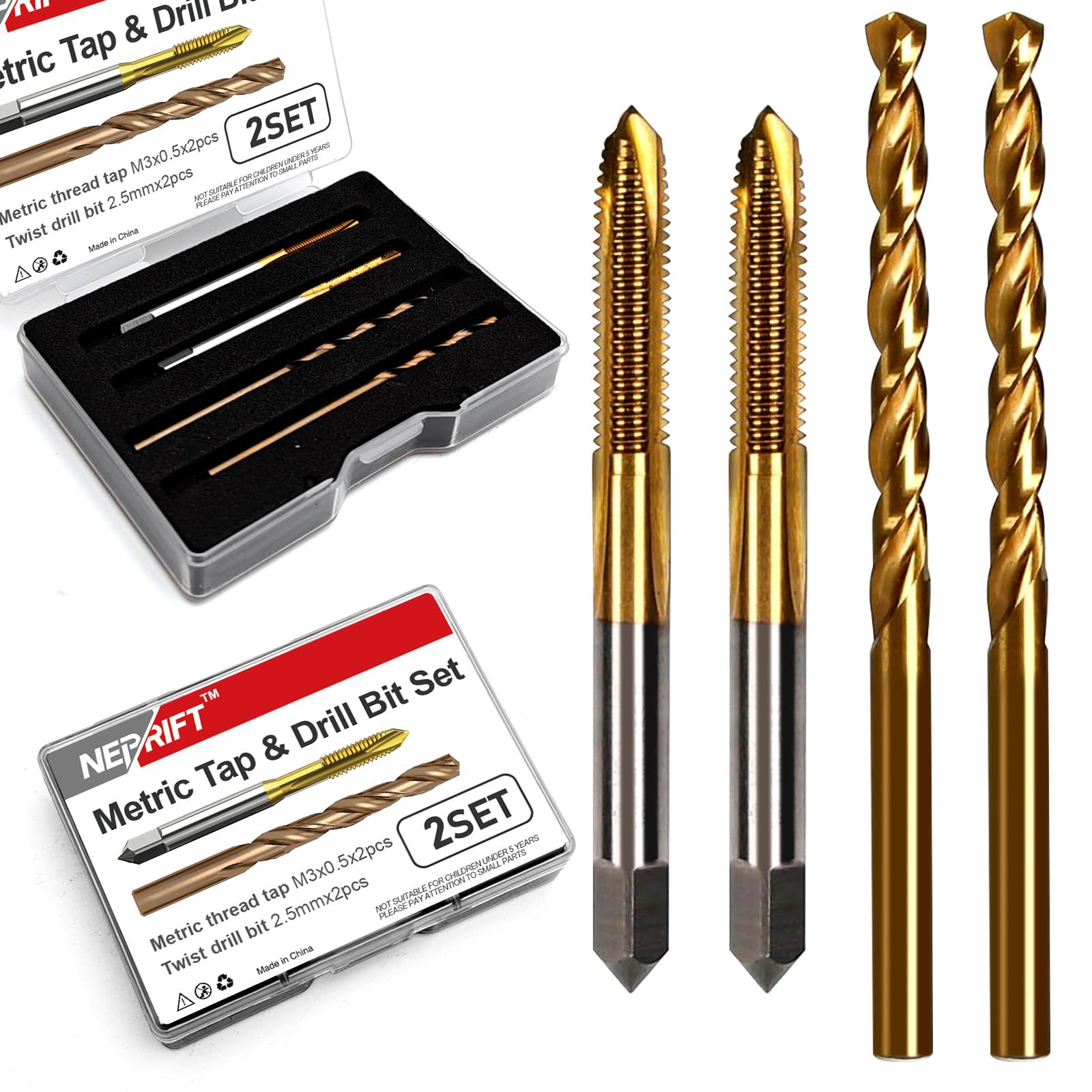 M4 Tap & M35 Cobalt Drill Bit Set - Heavy Duty -10 M4 Tap & M35 Cobalt Drill Bit Set - Heavy Duty -10