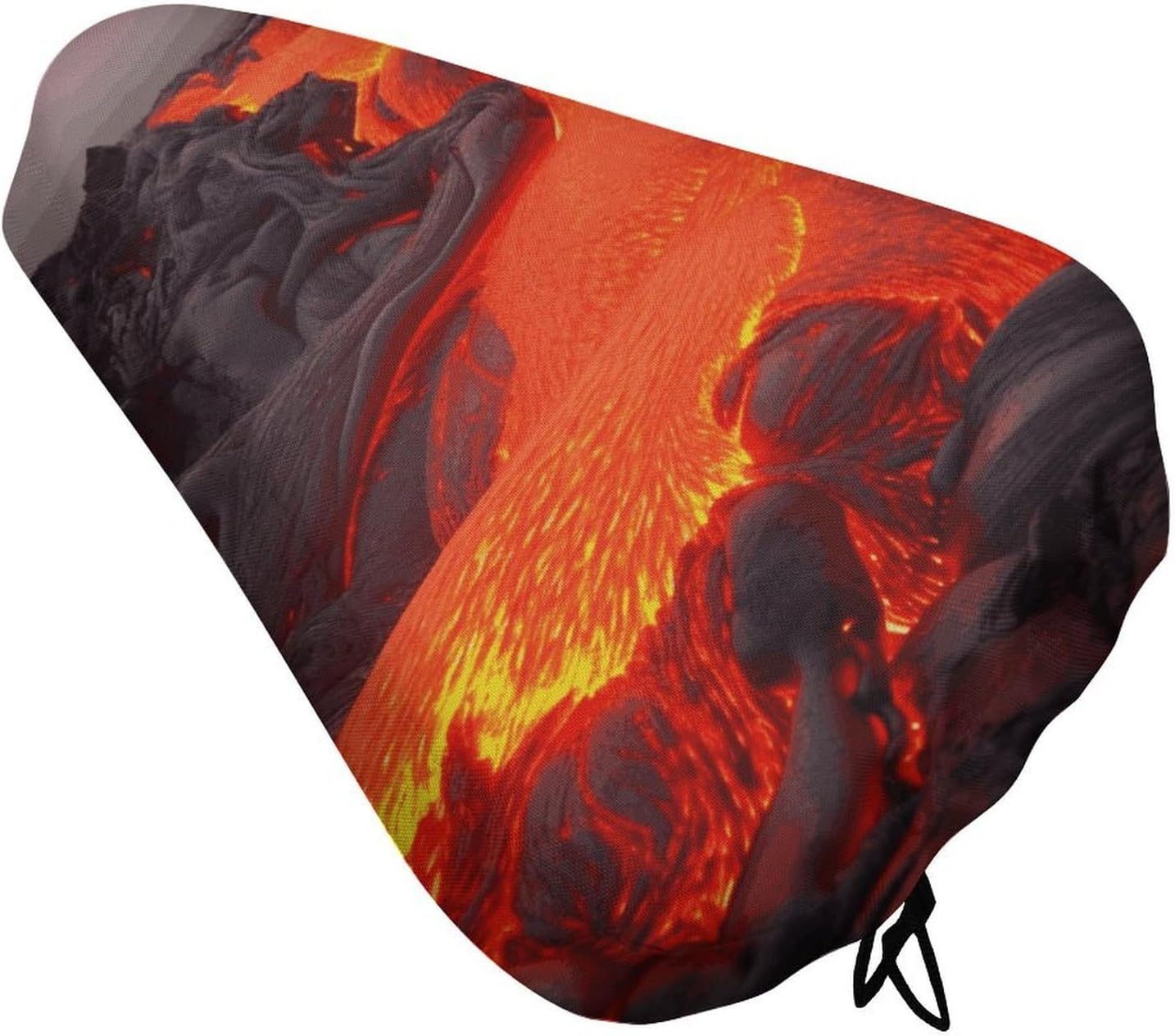 Red Lava Bike Seat Cover Soft Waterproof Bike Saddle Rain Cover with Drawstring Rainproof Dust Resistant Bicycle Seat Cushion Protector for Outdoor Travel, Stationary Bikes