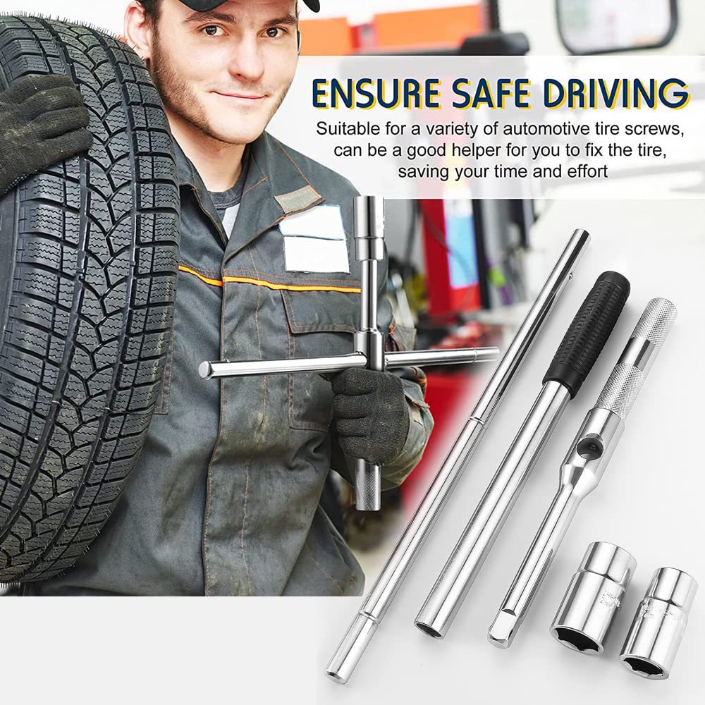 Llave Para Desmontar Neumaticos De Coche De 4 VíAs, Antideslizante, Duradero, Retractile, Herramientas De Emergencia Para Desglose De NeumáTicos De Repuesto Para AutomóViles, Furgonetas, Camiones Etc