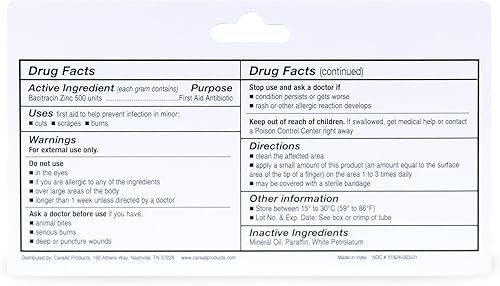 Miniatura 3 de CareAll Ungüento antibiótico de zinc con bacitracina de 1 oz. Ungüento de primeros auxilios para prevenir y curar infecciones por cortes menores,