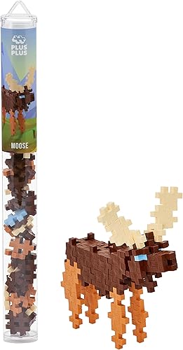 Plus Plus Juego de bloques de construcción de figuras de animales 3D, 70 piezas de rompecabezas entrelazadas, divertidos juguetes STEM para niños,