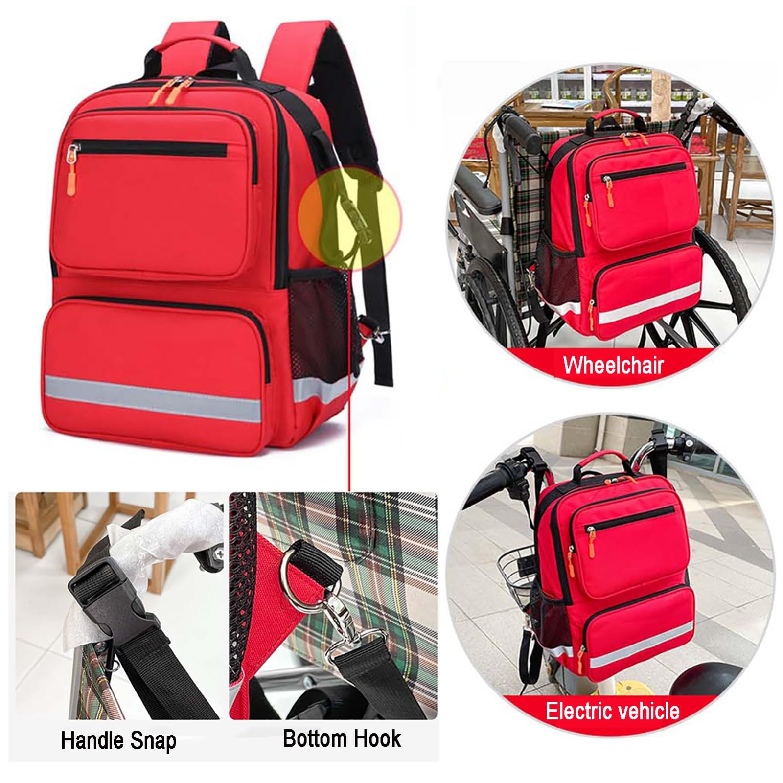 Cubstone Mochila Universal, Bolsa para Silla de Ruedas, Mochila Adaptable para niñas, Niños para Todas Las Habilidades y Edades - Mochila para Silla de Ruedas para Viajes/Escuela(E)