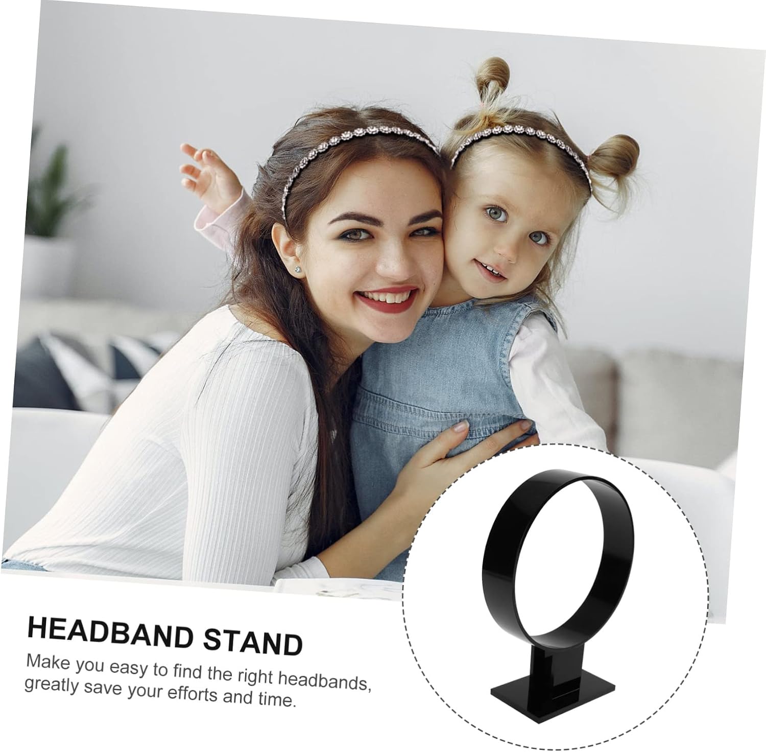 3pcs Acrylic Headband Display Rack Stylish Organizer Stand for Hair Accessories Hairpiece Holder for Shops Boutiques High-grade Acrylic Design