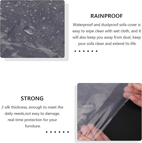 Miniatura 7 de HERSENT Paquete de 2 fundas de sofá de plástico de 144 pulgadas12 pies, fundas de sofá de plástico impermeables para muebles para sofá seccional en