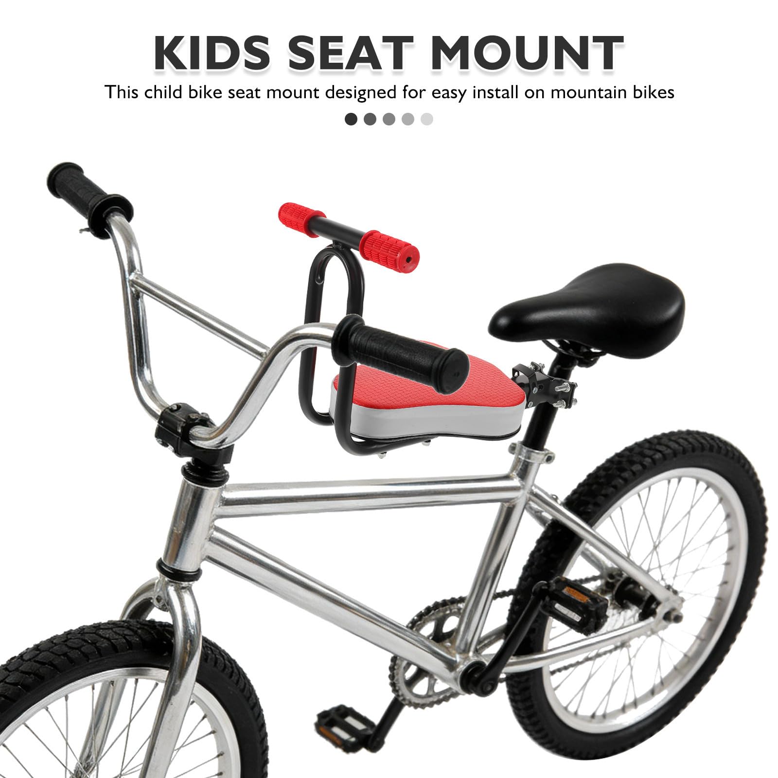 Seggio Anteriore per Bici per Bambini per Bici Adulti 55lbs | Montaggio Manubrio, Metallo e Cuoio, Adatto 2-7 Anni, Supporto Fino a 55lbs