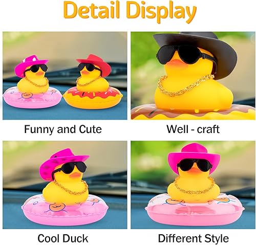 Miniatura 2 de wonuu Pato de Goma para Automóvil, Decoración de Pato para Tablero de Automóvil, Ornamento para Tablero de Automóvil para Accesorios de Decoración