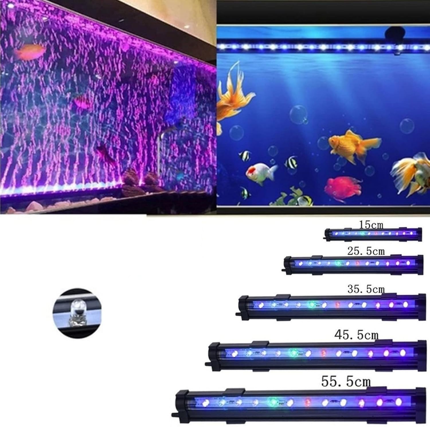 Aquarium Lights Aquarium Submersible Aquatic Air Bubble Oxygenation Lamp(25.5cm)