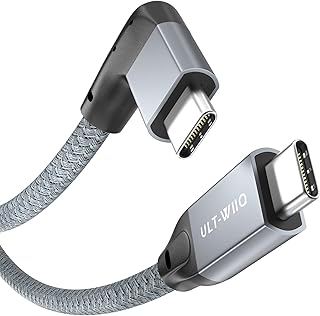 USB C to USB C Cable Right Angle 20Gbps Data Transfer 4K 60Hz Video 100W USB 3.2 Gen2x2 for iPhone 15/15 Pro, Thunderbolt 3/4, MacBook, Dell XPS, iPad Pro, Samsung S20, S21, Hub, Monitor