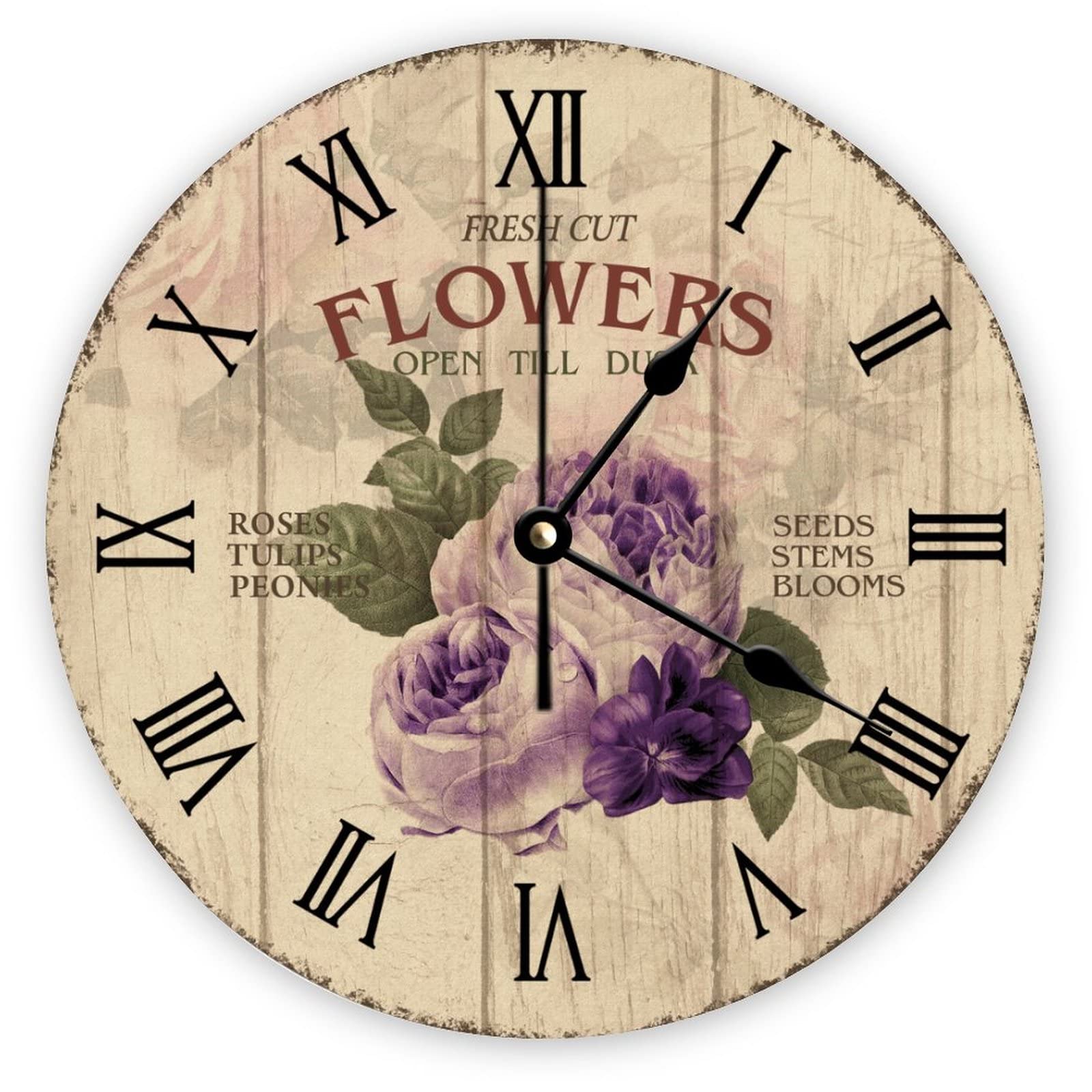 Horloge murale rétro en bois 38 cm décoration murale maison bureau