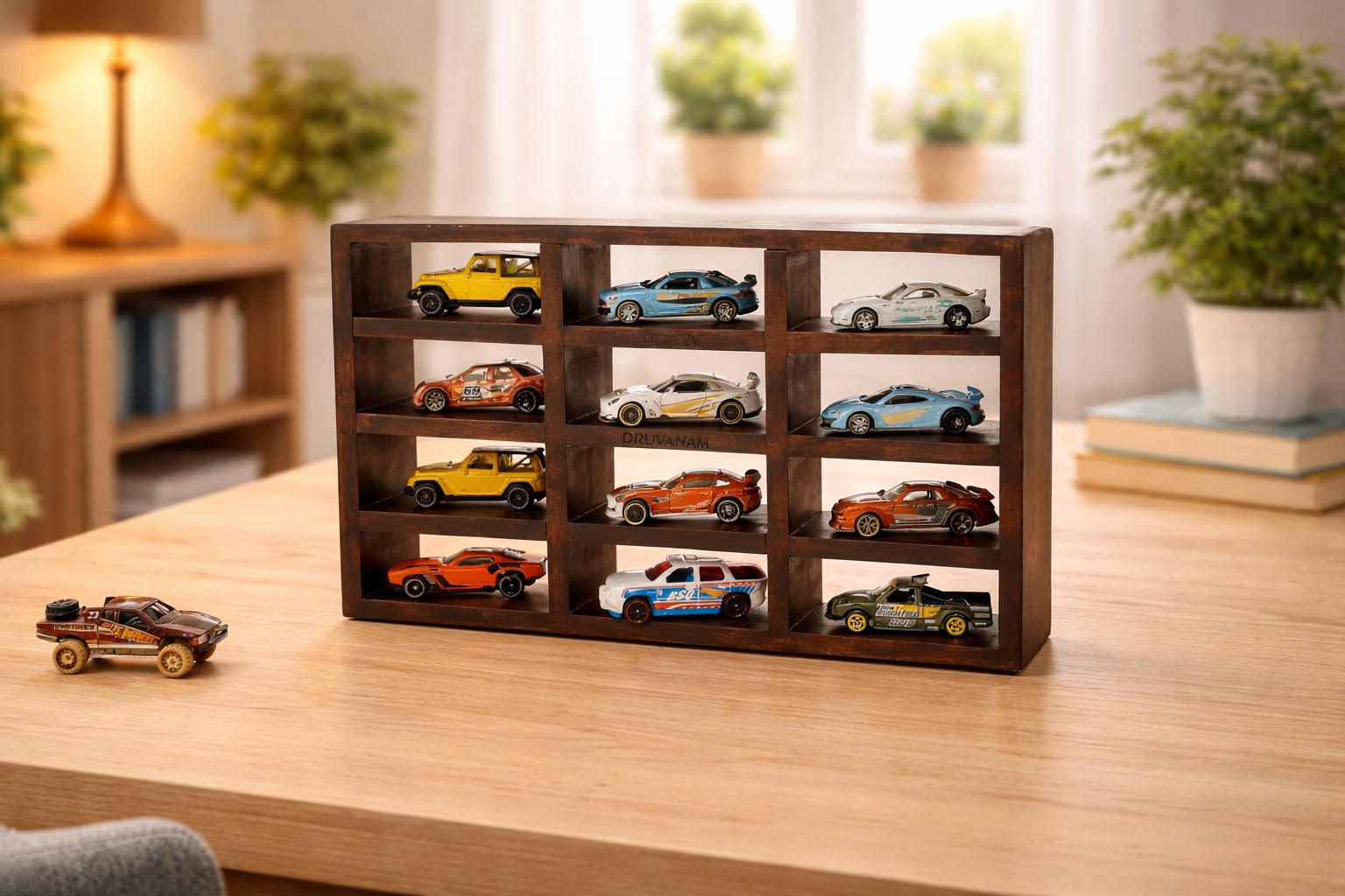 ［専用］Hotwheels DISPLAY STAND DRUVANAM Hot Wheels Shelf Rack | Wooden Display Stand for Diecast