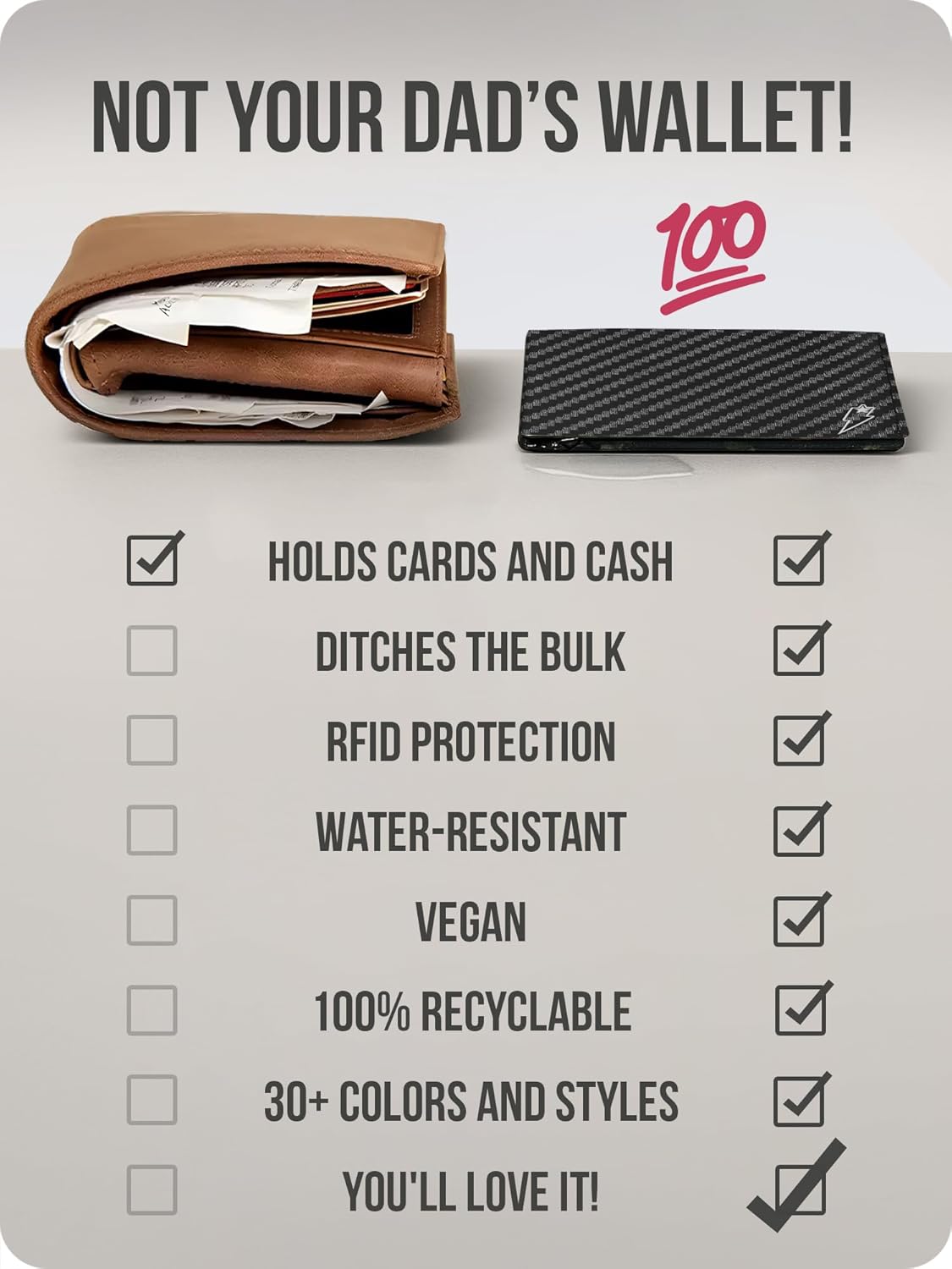 SUPERVEK Carbon Fiber Stitched Paper Wallet - Vegan Mighty Thin Tear & Water-Resistant Slim Wallet for men - Mens Credit Card Holder Wallet - Minimalist Streetwear Bifold Wallets for Men - RFID - Image 6