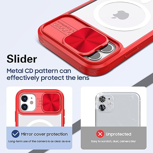 Miniatura 10 de Funda para iPhone 11 de 6.1 pulgadas, compatible con Magsafe con cubierta de cámara, protección de grado militar, resistente a los golpes,