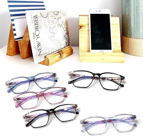 Miniatura 7 de BIENCOOL Paquete de 5 lentes de lectura para mujereshombres, bloqueo de luz azul, bisagra de resorte para mujeres y lectores