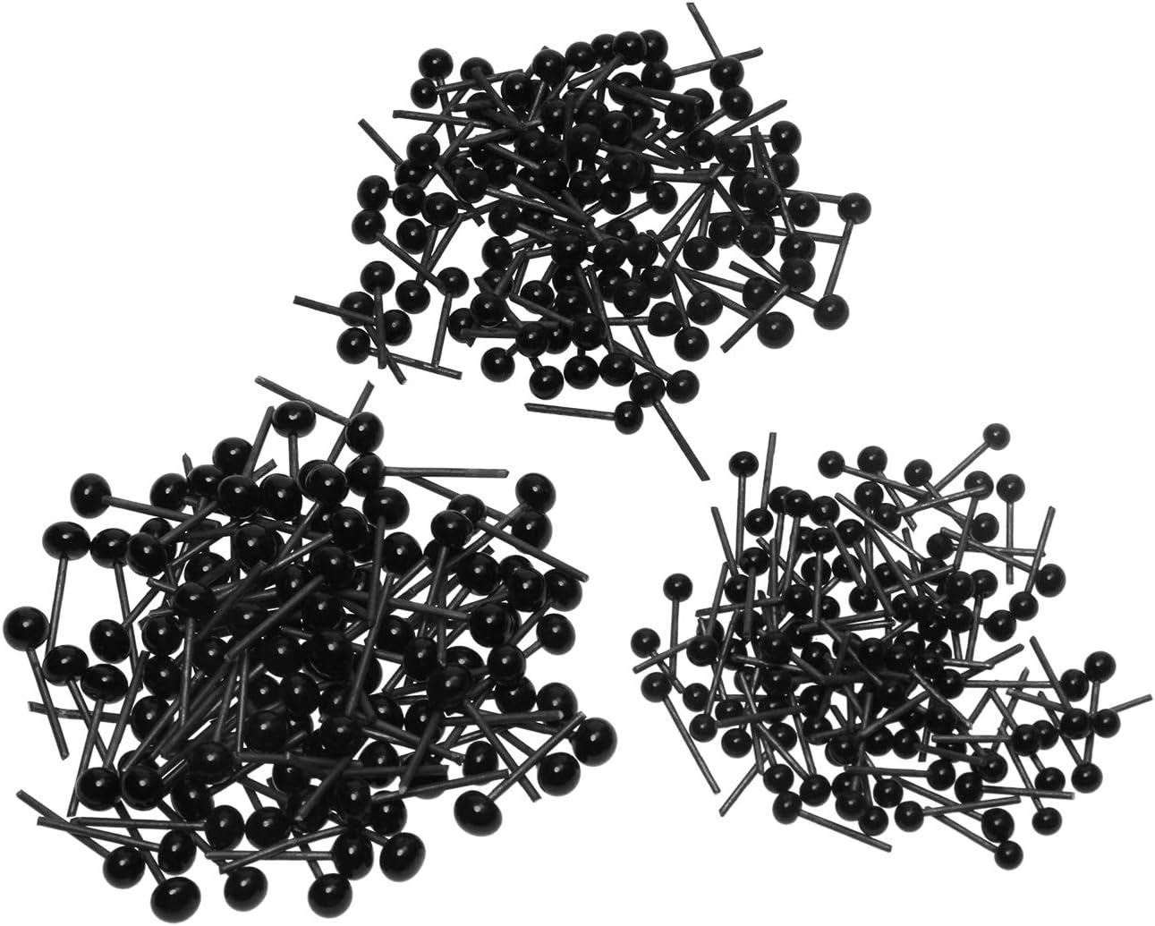 Mini Skater 2.8/3.2/4mm Tiny Glass Eyes Assortment Kits for Needle Felt Toy Doll DIY Craft Making,300Pcs(Black)