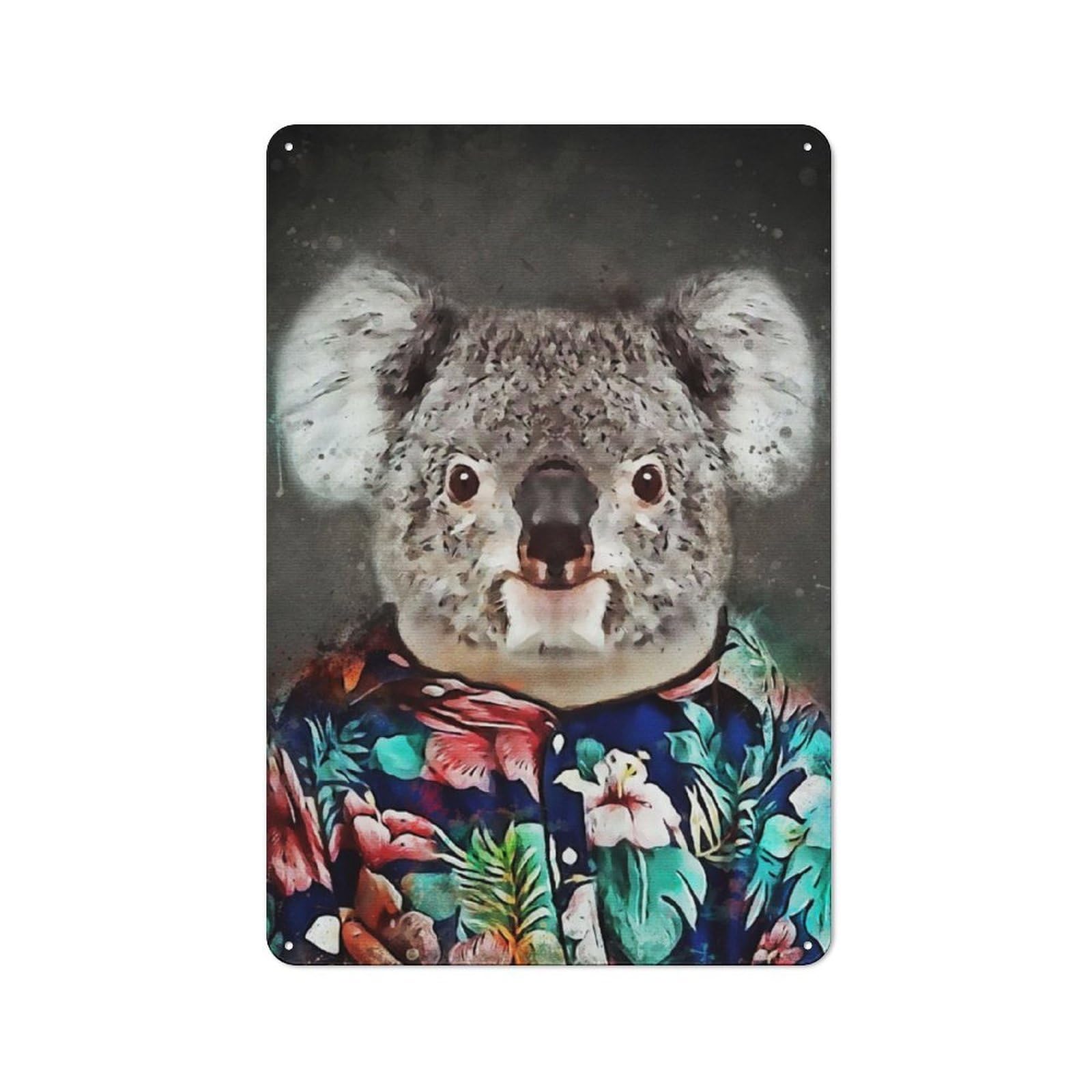 Junmoney Koala Fashion Tin Wall Plaque 30X20cm With For Dining Room Or Kitchen, For Vintage Wall Decor Fans, For Themed Room Decoration